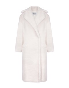 Пальто молочного цвета из эко меха Forte dei marmi couture