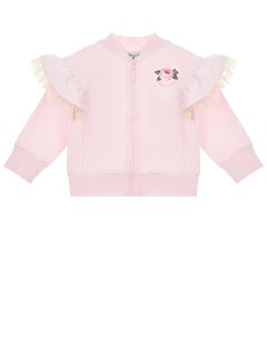 Розовая спортивная куртка с рюшами детская Monnalisa