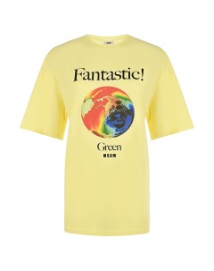 Желтая футболка с принтом fantastic Msgm