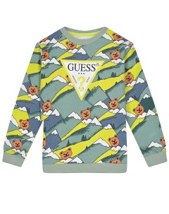 Свитшот с принтом горы и мишки детский Guess