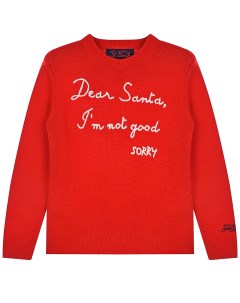 Красный джемпер с вышивкой Dear Santa Im not good детский Saint barth