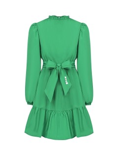 Зеленое платье с поясом детское Msgm