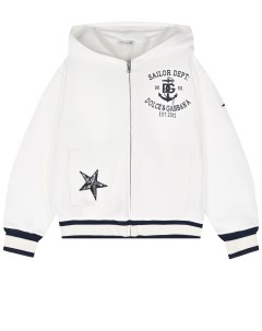 Белая спортивная куртка со звездами из пайеток детская Dolce&gabbana