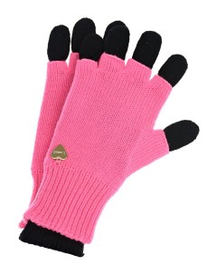 Черно розовые перчатки из шерсти детское Il trenino