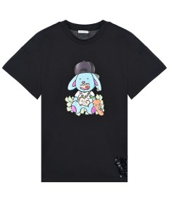 Черная футболка с принтом заяц детская Dolce&gabbana