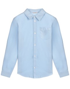 Однотонная голубая рубашка детская Guess