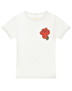Белая футболка с принтом роза детская Mini rodini