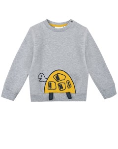 Серый свитшот с декором черепаха детский Sanetta kidswear