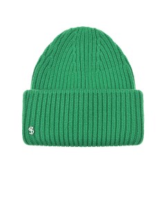 Зеленая шапка с отворотом Yves salomon