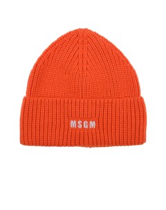 Оранжевая шапка с лого детская Msgm