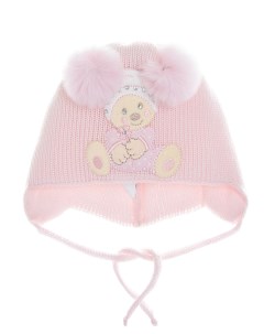Розовая шерстяная шапка с утеплителем детская Joli bebe