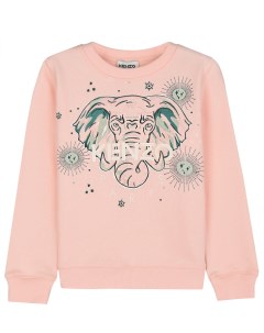 Розовый свитшот с принтом слон детский Kenzo