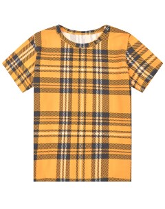 Желтая футболка в клетку детская Mini rodini