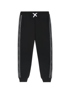 Черные спортивные брюки с лампасами цепями детские Givenchy