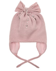 Розовая шапка с бантом детская Catya