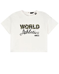 Укороченная футболка с надписями детская Monnalisa