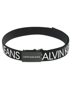 Черный ремень с белым логотипом детский Calvin klein