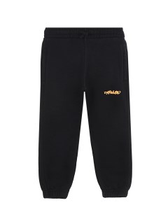 Черные спортивные брюки с оранжевым логотипом детские Off-white