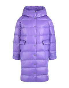 Стеганое пальто пуховик лилового цвета детское Naumi