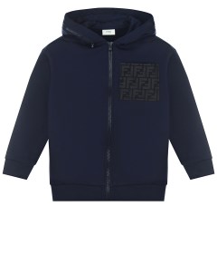 Темно синяя спортивная куртка с накладным карманом детское Fendi