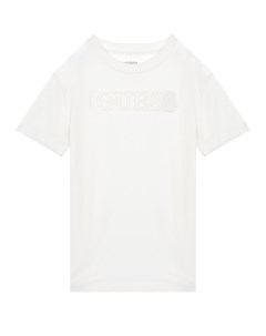 Белая футболка с объемным лого детская Guess