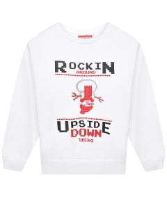 Белый свитшот с принтом Rockin Upside детский Diesel