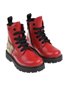 Красные ботинки с флисовой подкладкой детские Moschino