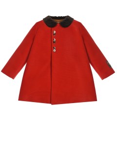 Красное пальто с бархатным воротником детское Gucci