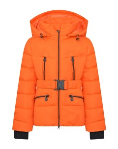 Оранжевая стеганая куртка с капюшоном детская Naumi