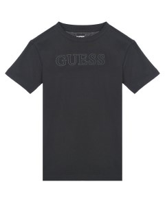 Черная футболка с объемным лого детская Guess