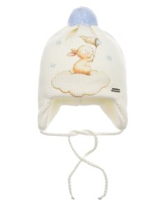 Белая шапка с декором заяц детская Il trenino