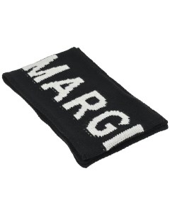 Черный шарф с лого 180x25 см детский Mm6 maison margiela