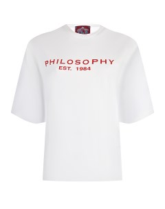 Белая футболка с красным лого Philosophy di lorenzo serafini
