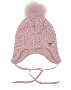Розовая шапка с ажурным узором детская Il trenino