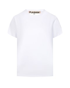 Белая футболка со стразами на рукаве Flashin'