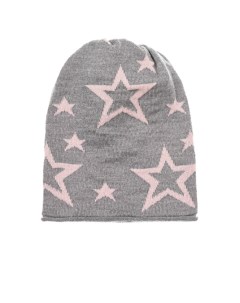 Серая шапка с розовыми звездами детская Catya
