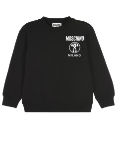Черный свитшот с контрастным логотипом детский Moschino