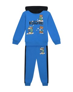Синий спортивный костюм с принтом медвежата детский Moschino