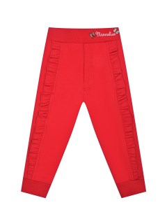 Красные спортивные брюки с оборками детские Monnalisa
