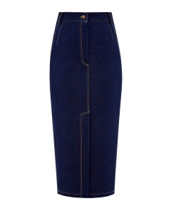 Джинсовая юбка карандаш с декоративной прострочкой Vika 2.0