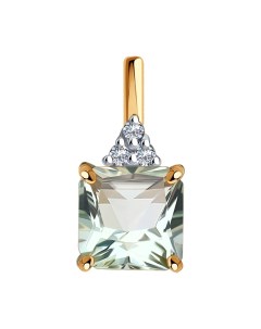 Подвеска из золота с бриллиантами и празиолитом Sokolov diamonds