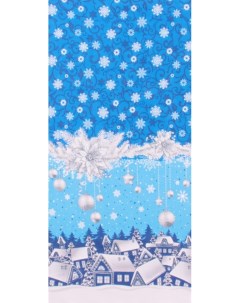 Полотенце из рогожки 40x75 Снежный вальс голубое зк Инсантрик