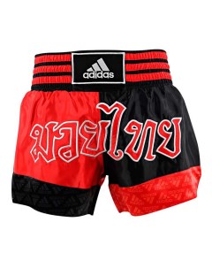 Шорты для тайского бокса Thai Boxing Short Micro Diamond красно черные adiSTH02 Adidas