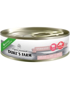 Корм для стерилизованных кошек ягненок с брусникой и шпинатом 100 г Duke's farm