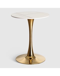 Журнальный столик белый с золотым 60х60х75 см City furniture