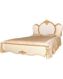 Кровать Дольче Вита СДВ 03 180 белый глянец с золотом 180х200 б м б о Мэри