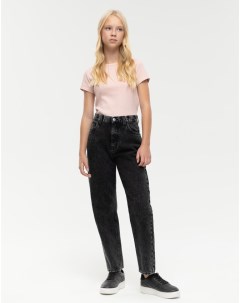 Серые джинсы Slim Tapered с высокой талией для девочки Gloria jeans