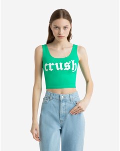 Зеленый кроп топ с принтом Crush Gloria jeans