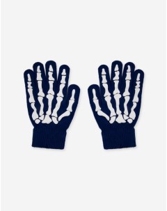 Синие перчатки Скелет для мальчика Gloria jeans