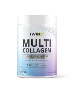 Комплекс Мульти коллаген с витамином C нейтральный вкус 30 порций 240 г Collagen 1win